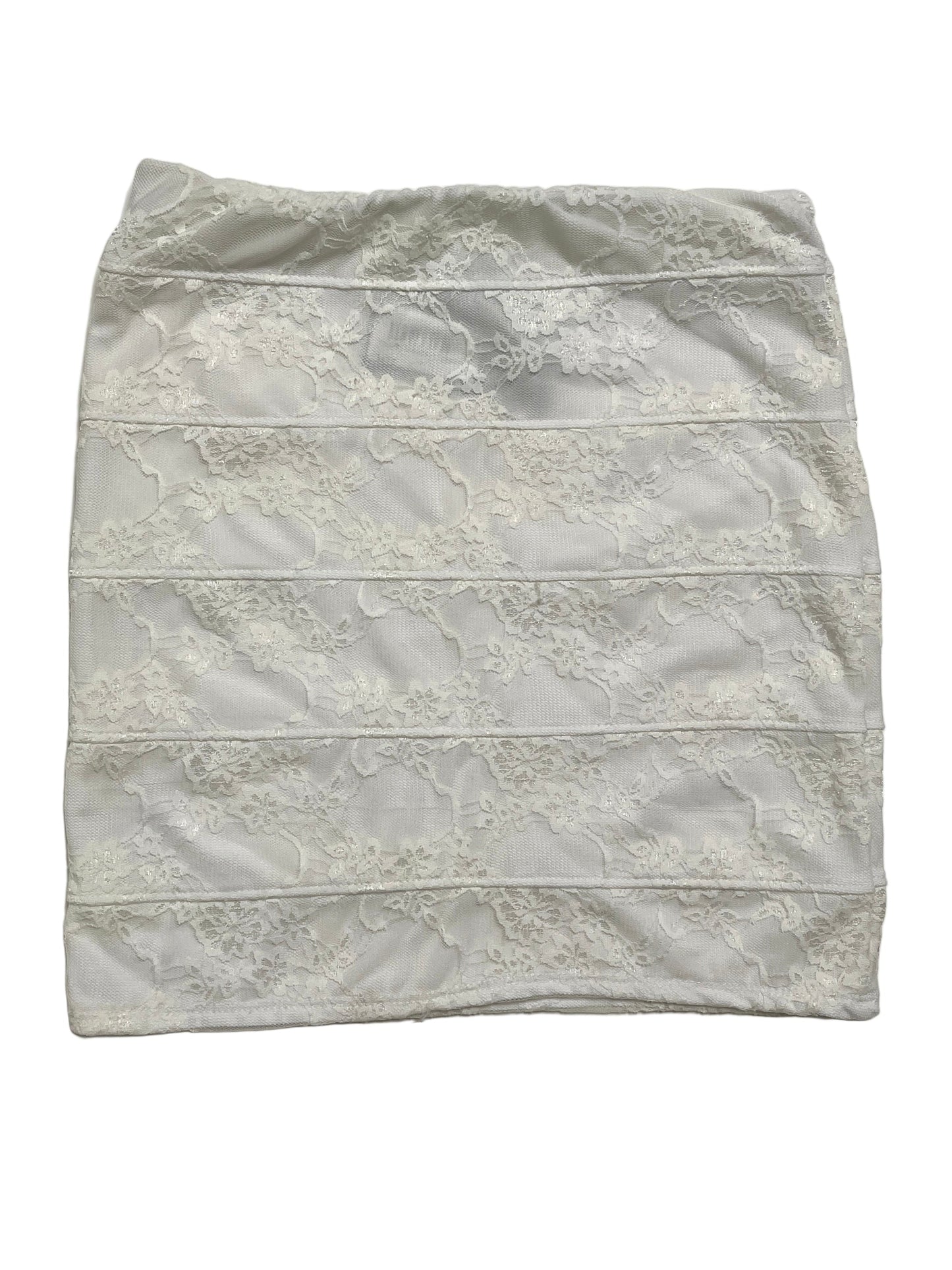 Vintage Cheryl Creation Falda de Encaje Blanca - Talla XS