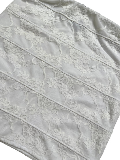 Vintage Cheryl Creation Falda de Encaje Blanca - Talla XS