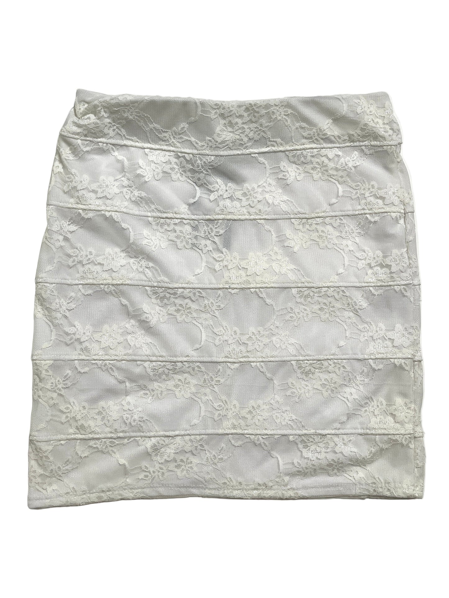 Vintage Cheryl Creation Falda de Encaje Blanca - Talla XS