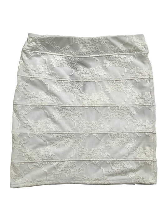 Vintage Cheryl Creation Falda de Encaje Blanca - Talla XS