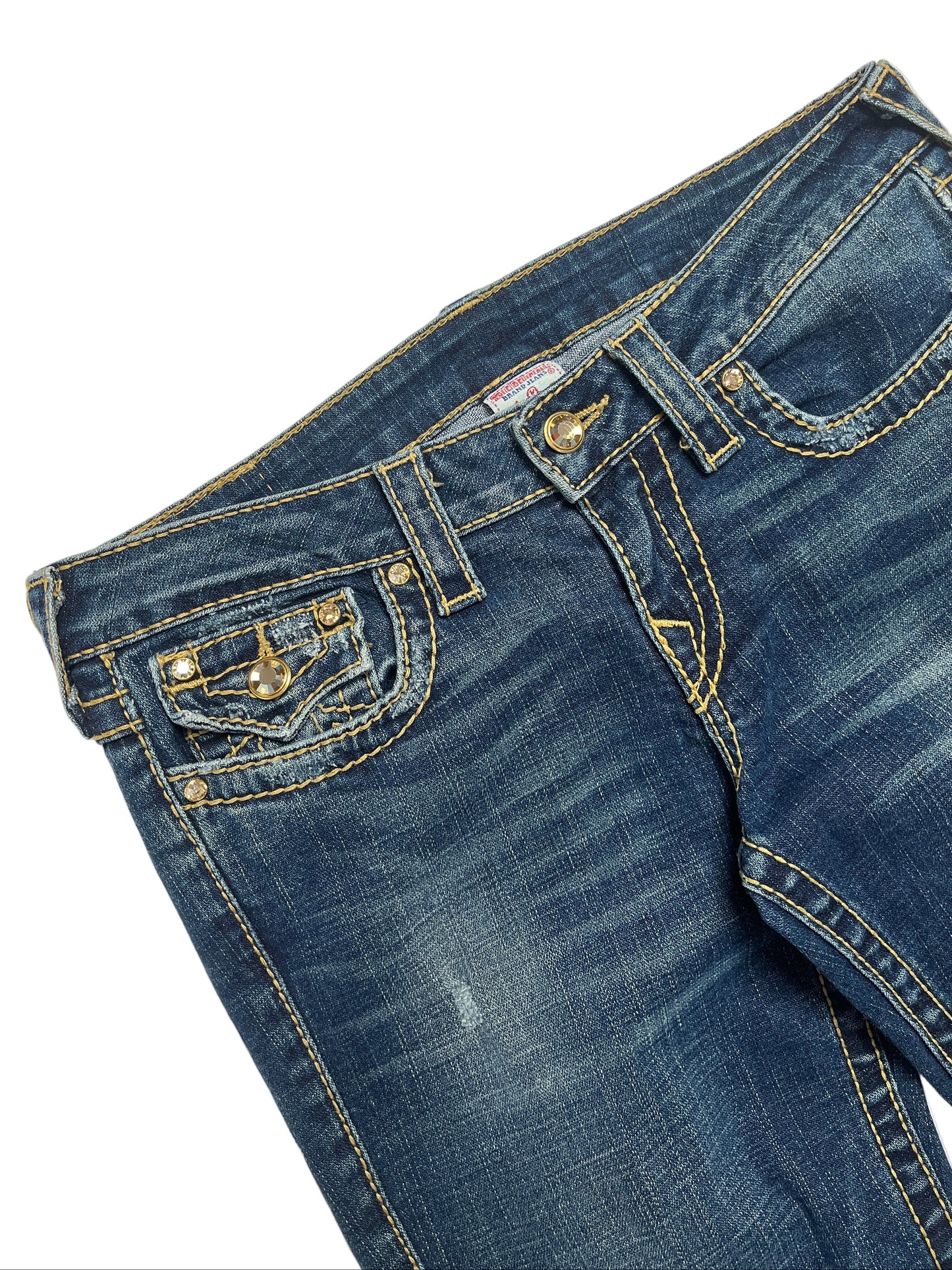 Y2K True Religion Jeans Chica Azul Oscuro - Talla 29