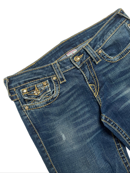 Y2K True Religion Jeans Chica Azul Oscuro - Talla 29