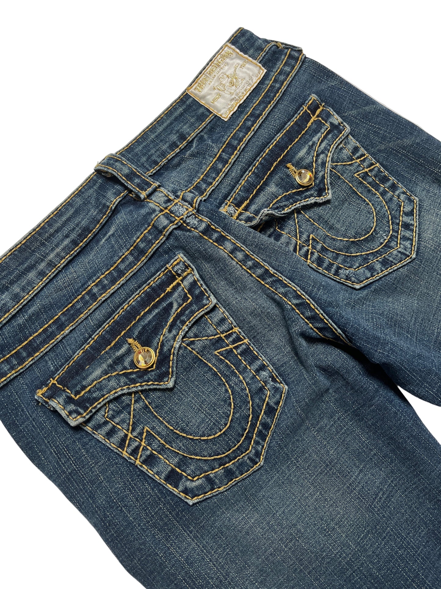 Y2K True Religion Jeans Chica Azul Oscuro - Talla 29