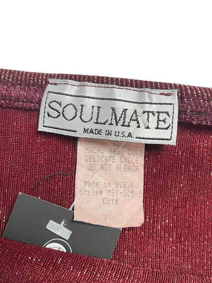 Vintage Soulmate Falda Burdeos Brillante - Talla S