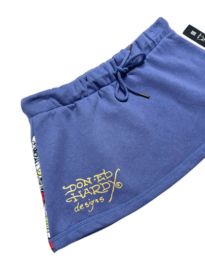 Y2K Ed Hardy Falda Jersey Azul Palido Nueva - Talla M