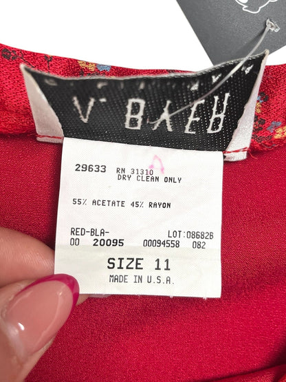 80s-90s A.Byer Falda Satinada Roja - Talla S