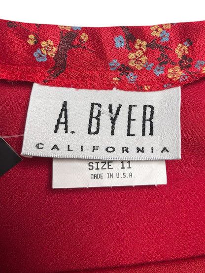 80s-90s A.Byer Falda Satinada Roja - Talla S