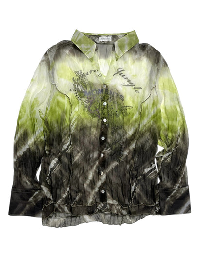 Y2K Bonita Camisa Transparente Multicolor  - Talla M