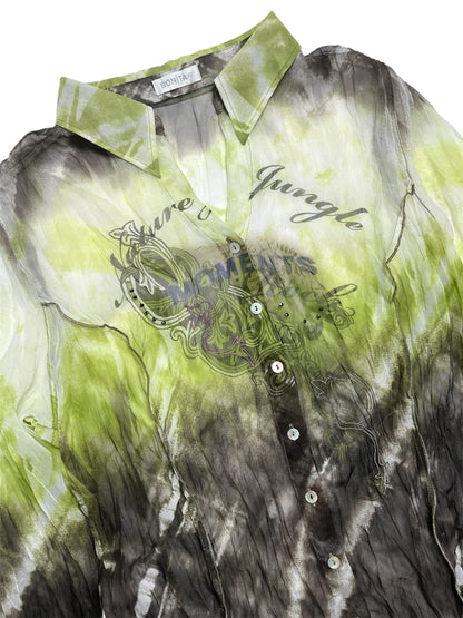 Y2K Bonita Camisa Transparente Multicolor  - Talla M