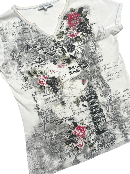 Y2K Roma Classic Edition T-shirt Blanco - Talla M/L