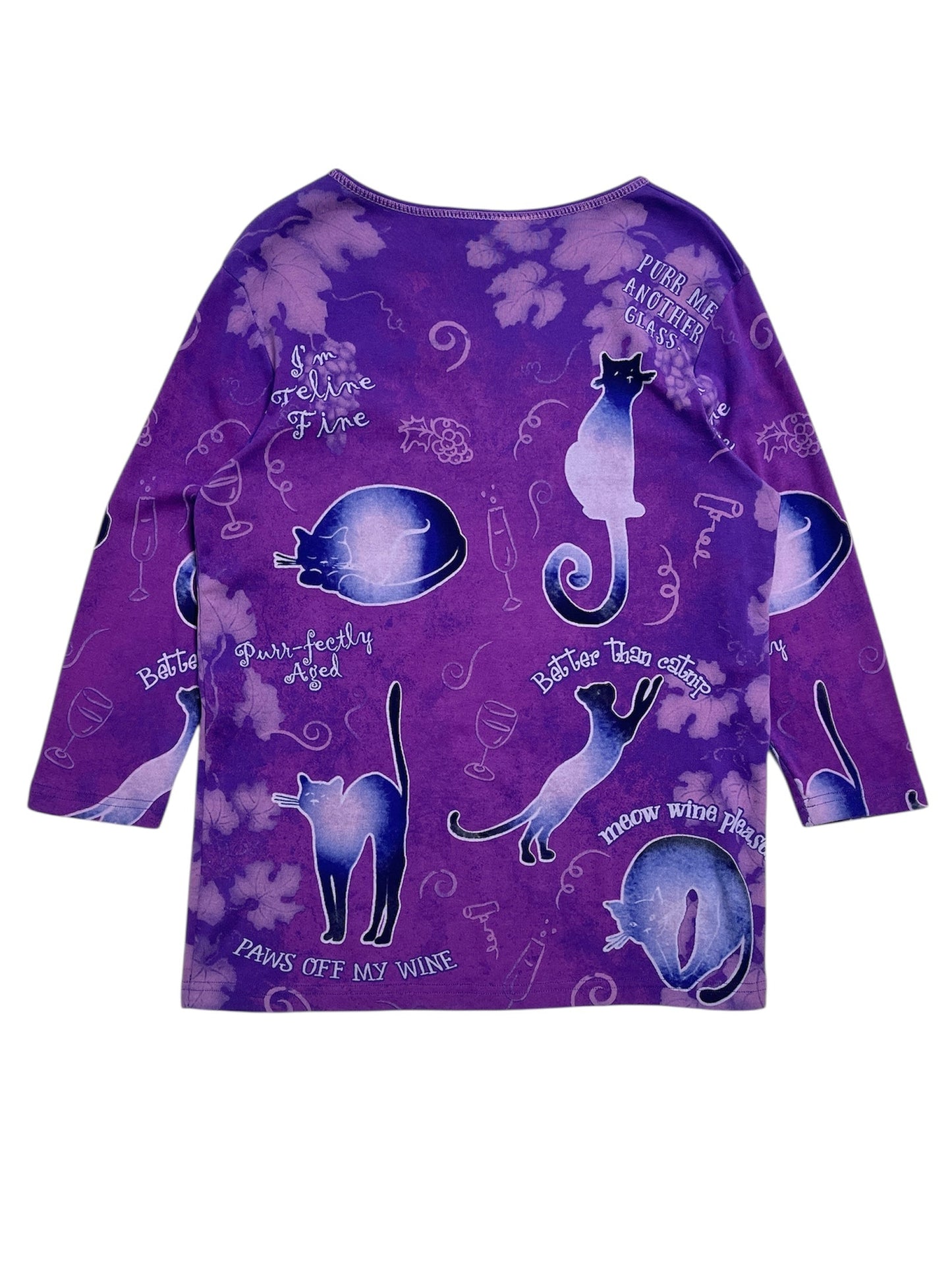 Y2K Cactus Bay Gatos Top Mangas 3/4  - Talla L
