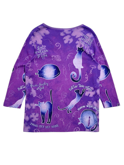 Y2K Cactus Bay Gatos Top Mangas 3/4  - Talla L