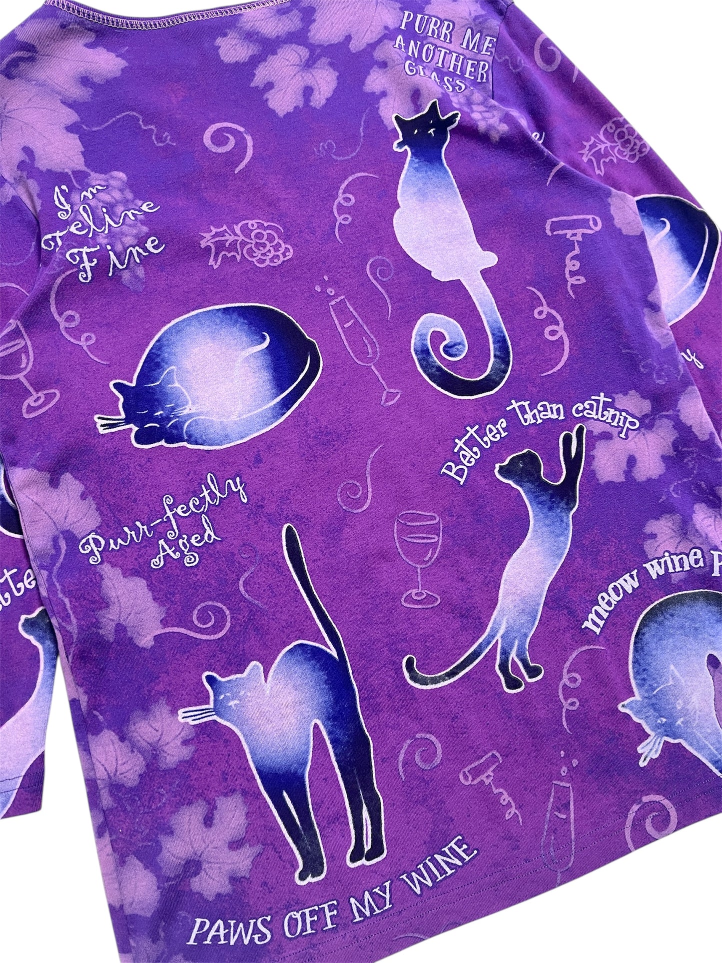 Y2K Cactus Bay Gatos Top Mangas 3/4  - Talla L