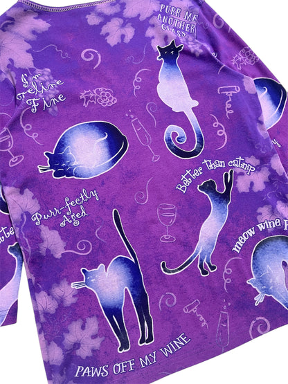 Y2K Cactus Bay Gatos Top Mangas 3/4  - Talla L