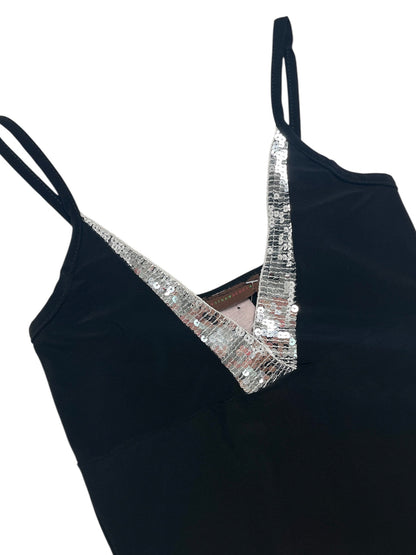 Y2K Strawberry Top de Tiras Finas Negro - Talla XS