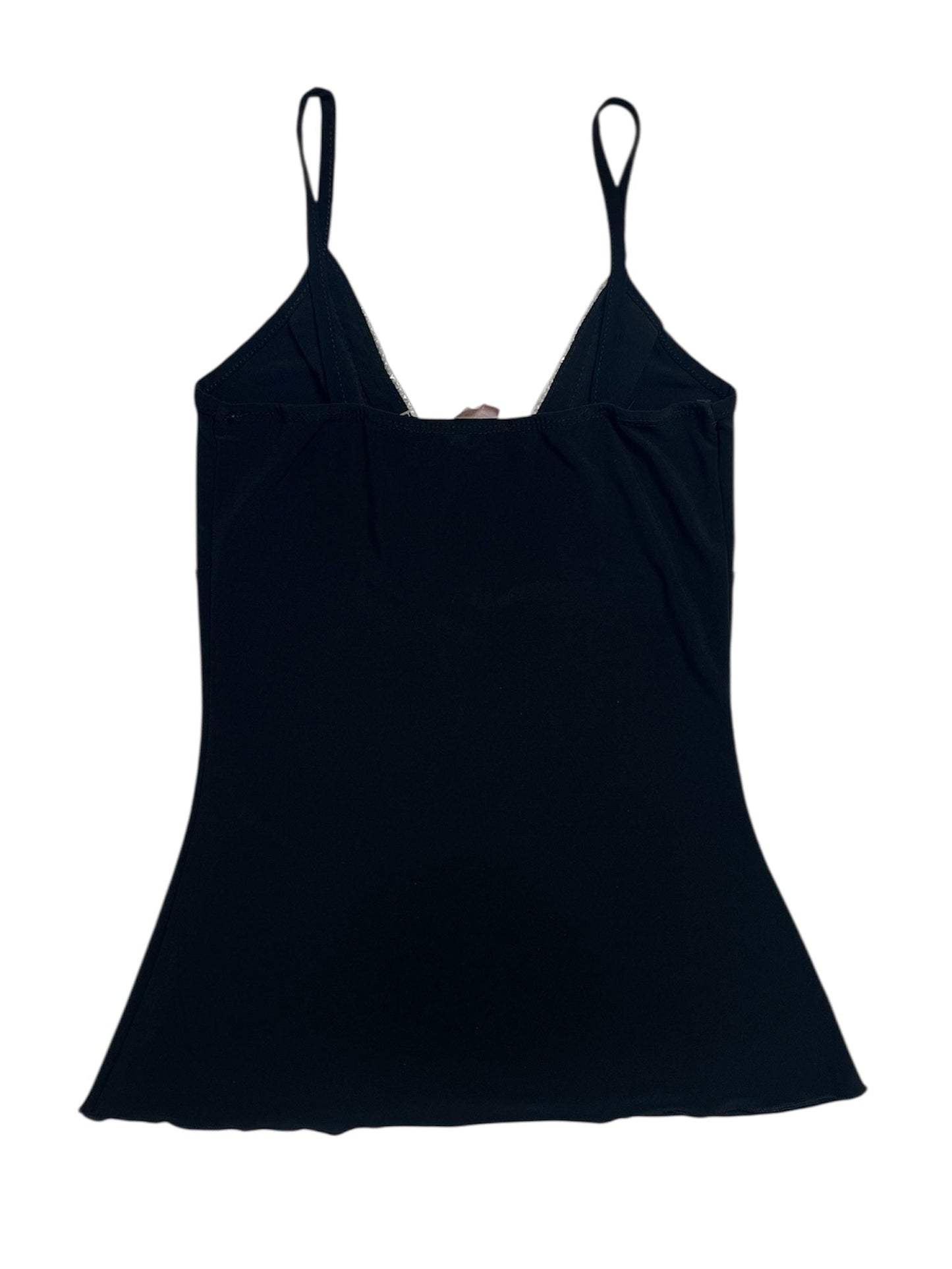 Y2K Strawberry Top de Tiras Finas Negro - Talla XS