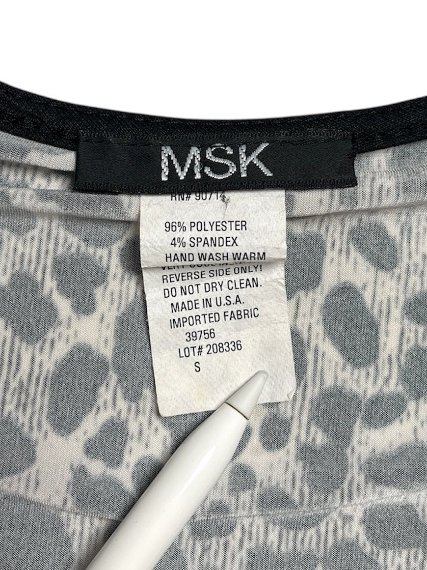 Y2K MSK Top Estampado Animal Blanco y Negro - Talla L