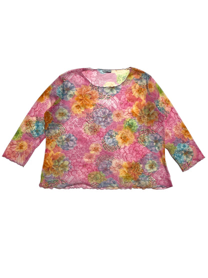 Y2K Jolie Mine Top Transparente Floral - One size