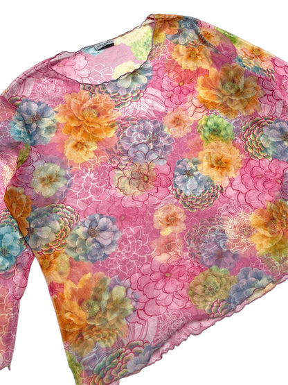 Y2K Jolie Mine Top Transparente Floral - One size