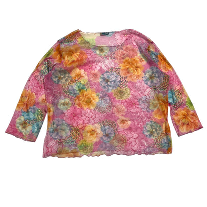 Y2K Jolie Mine Top Transparente Floral - One size