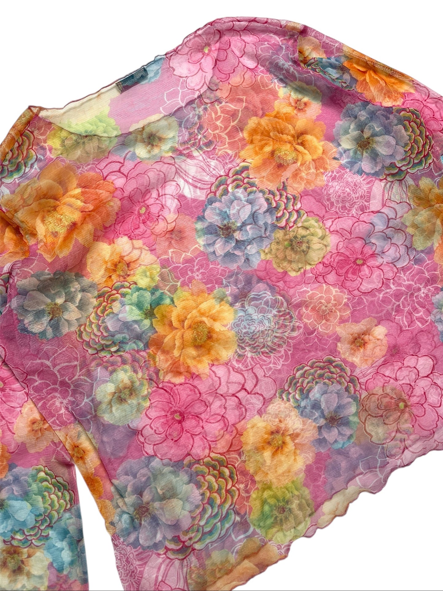 Y2K Jolie Mine Top Transparente Floral - One size