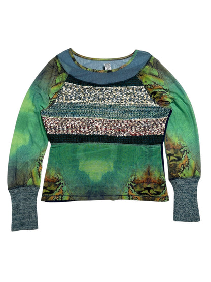 Y2K Mirror Image Top  Manga Larga - Talla XL