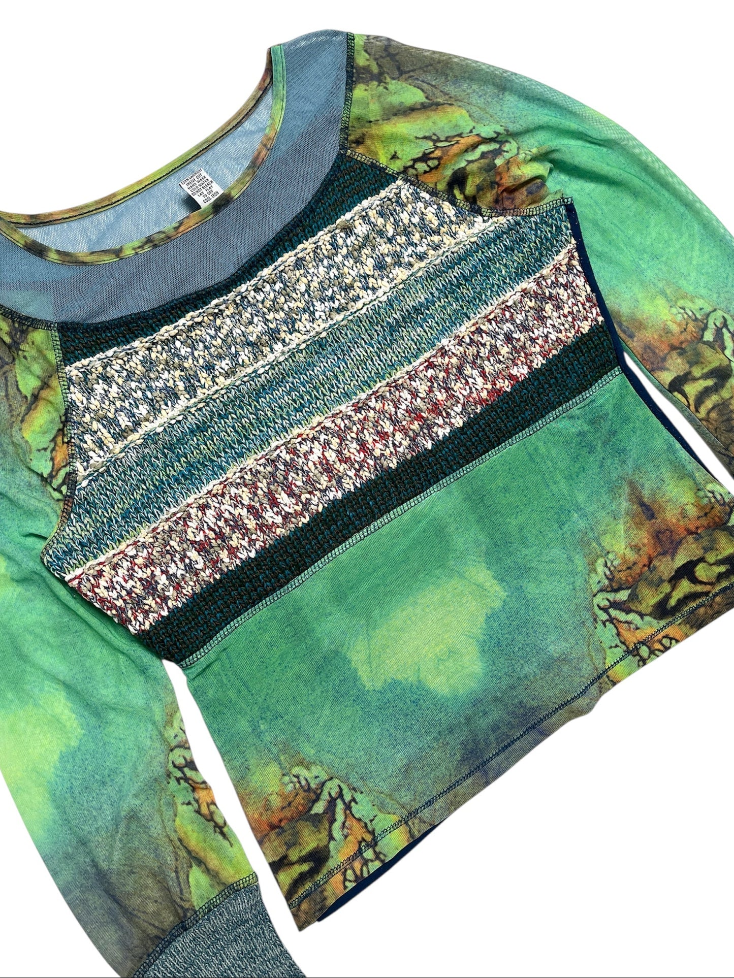 Y2K Mirror Image Top  Manga Larga - Talla XL