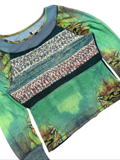 Y2K Mirror Image Top  Manga Larga - Talla XL